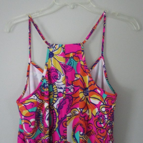 Lilly Pulitzer Dress 100% Silk Slip Dress $198 M Pink Red Orange - Picture 5 of 6